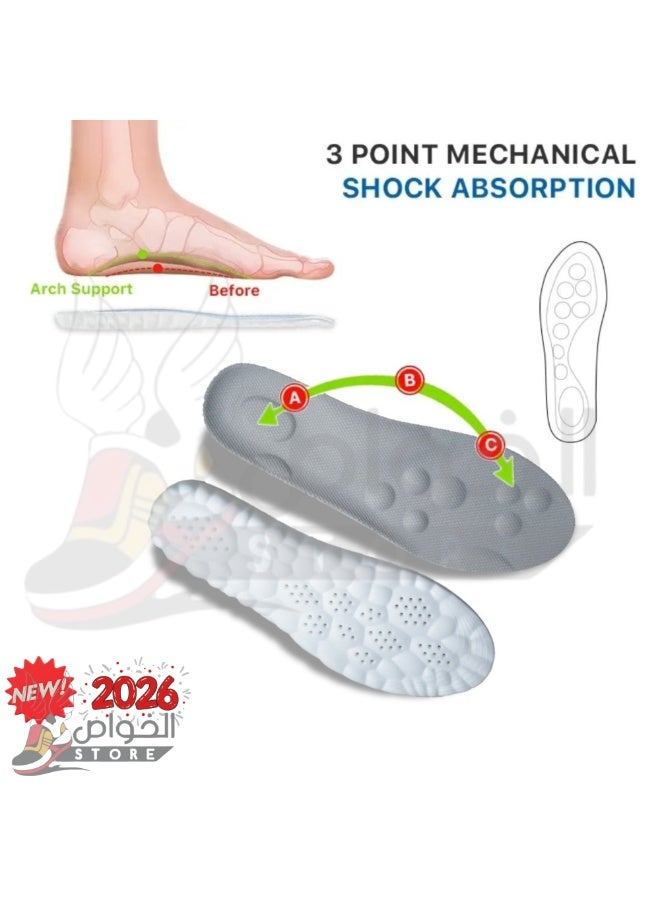 Dr. Joe Medical Brushes Meron Foam Flexible Shock Absorption Arch Support Insole for Running and Sports Shoes, Memory Foam 4D Cloud Technology Foot Insert, Breathable Soft Padded Comfortable Non Slip Shoe Insoles for Men and Women, U Shaped Heel Alignment Orthopedic Support Insert, Sweat Absorbing Honeycomb Design, Lightweight Durable Polyurethane Material, Suitable for Casual Shoes Boots Work Shoes Sneakers Slippers, Pain Relief Foot Cushion Insole for Daily Use, 1 Pack High Resilience Gel Padding Impact Protection, All Day Comfort Support for Plantar Fasciitis Heel Pain Arch Pain Flat Feet, Trim to Fit Universal Size Insert - Image 2